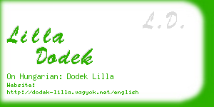 lilla dodek business card